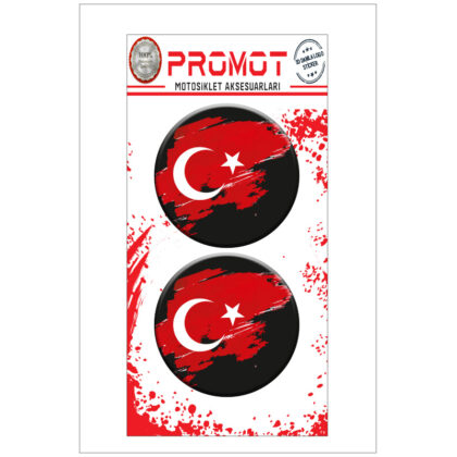 TÜRK BAYRAGI 3D KABARTMALI DAMLA LOGO STICKER 4cm 01