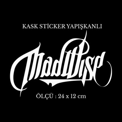 Motor Kask Sticker MADWİSE Beyaz