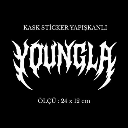 Motor Kask Sticker YOUNGLA Beyaz