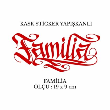 Motor Kask Sticker FAMILIA Kırmızı