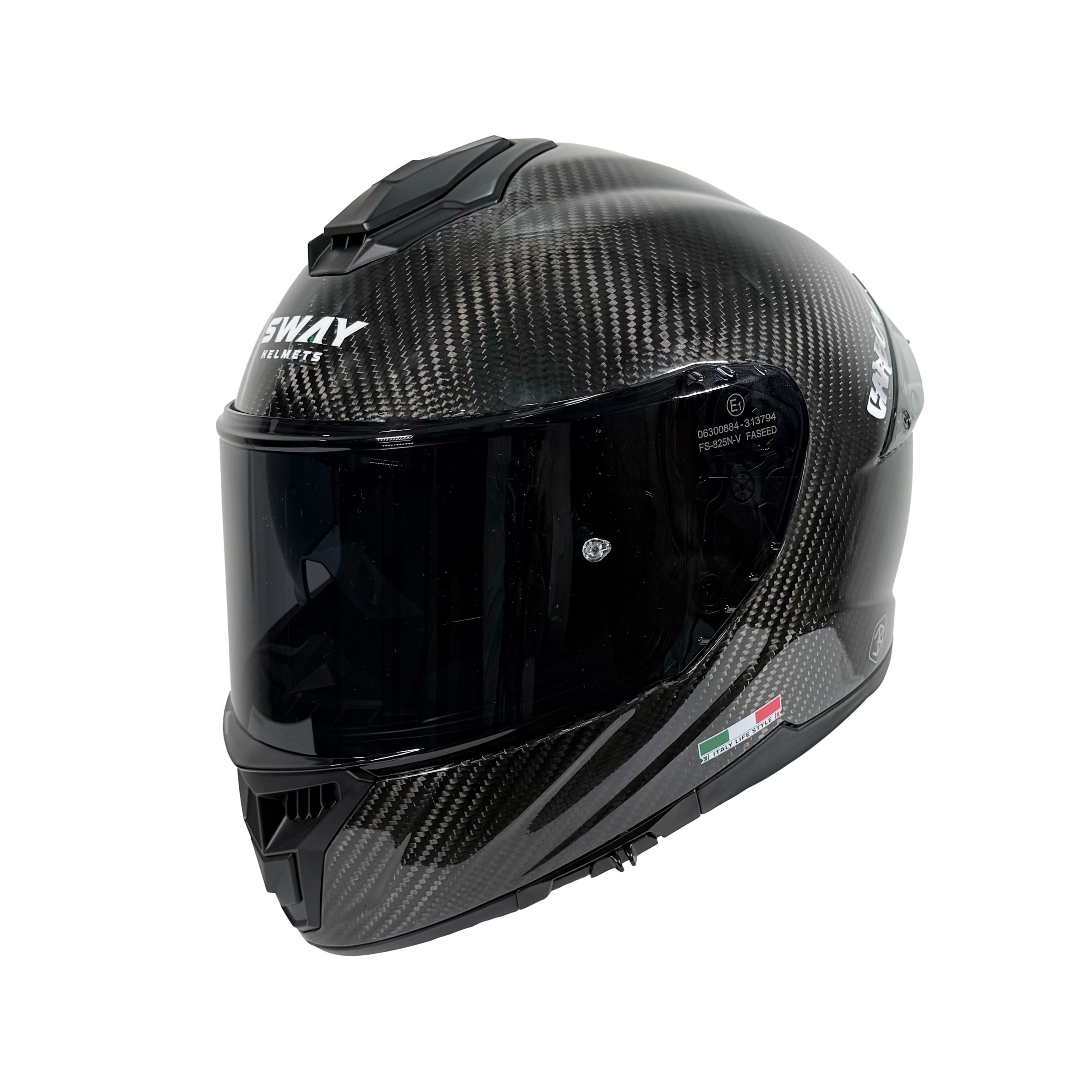 FULL FACE SWAY 861 GLOSS CARBON KASK - Görsel 2