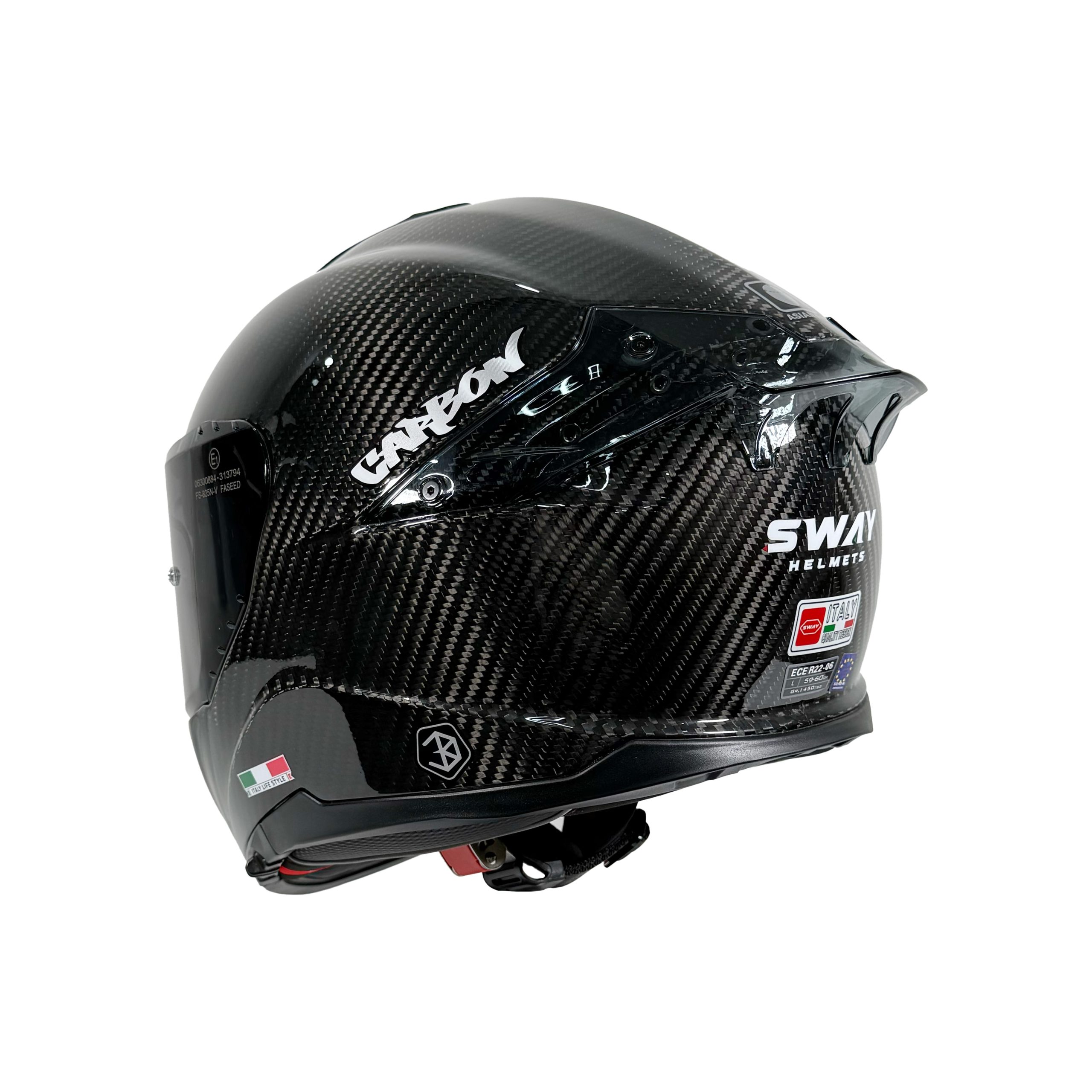FULL FACE SWAY 861 GLOSS CARBON KASK - Görsel 3