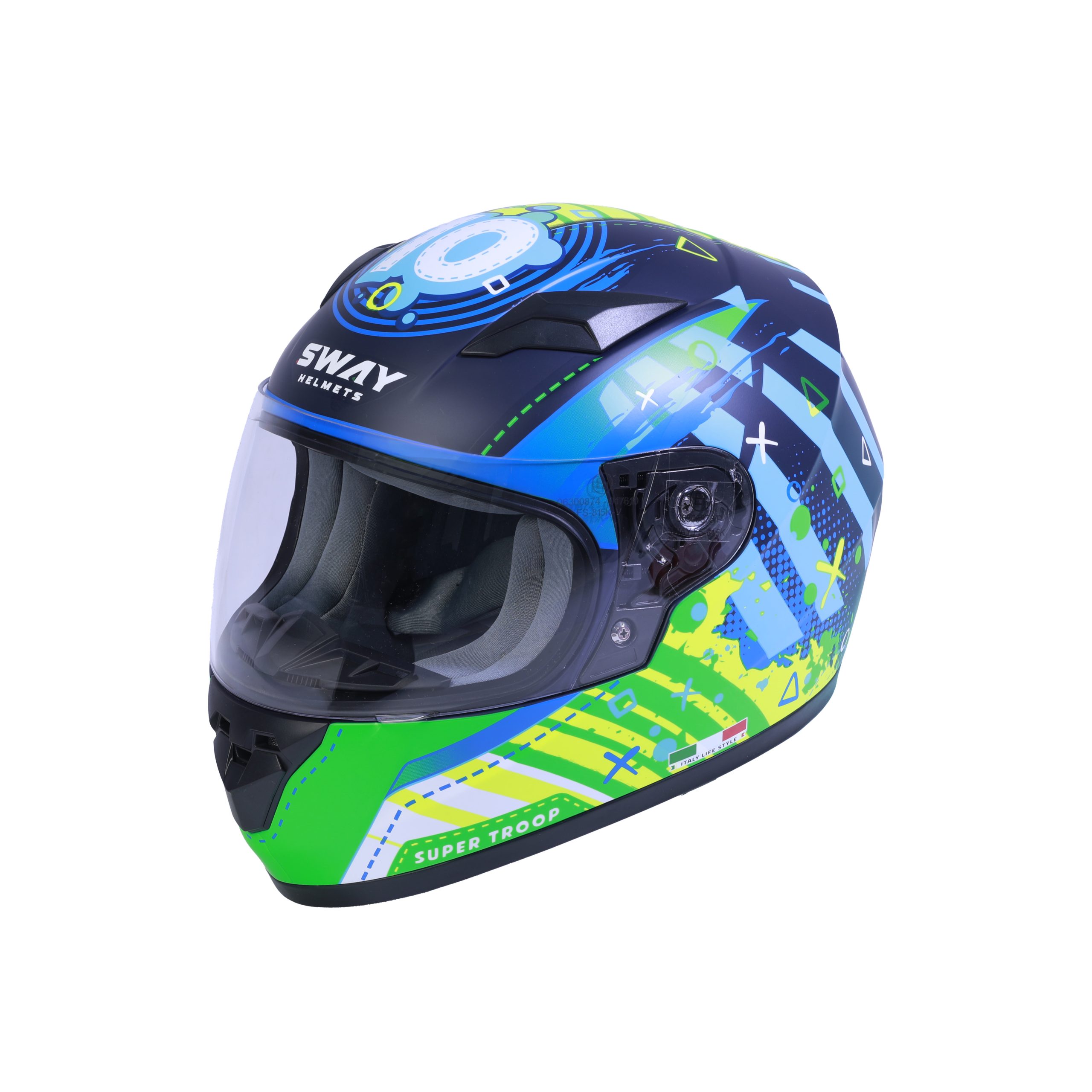 SWAY ALIEN Blue Green Çocuk Kaskı - Görsel 2