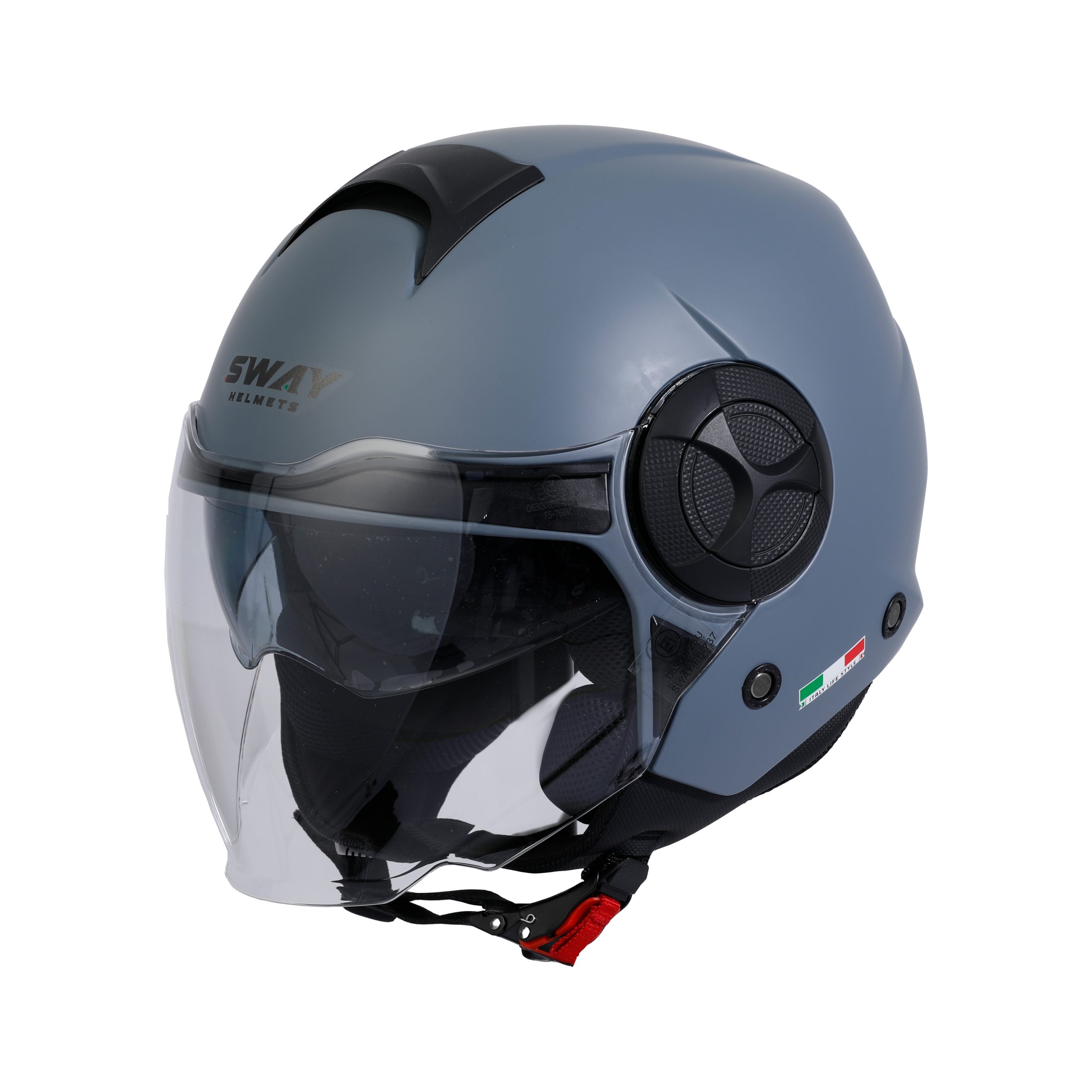 SWAY SW 737 Matt Grey Yarım Kask - Görsel 2