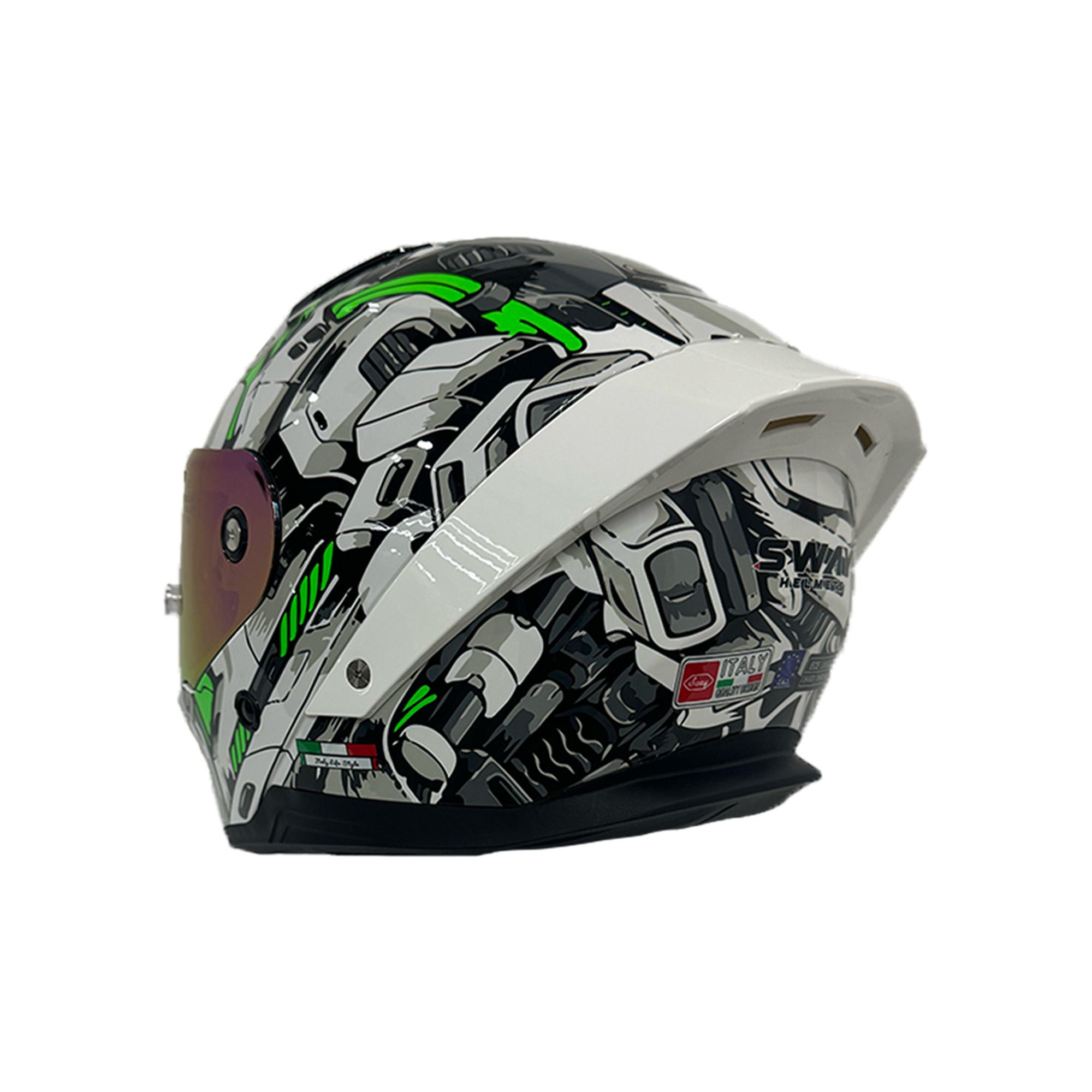 SWAY SW 850 White Green Full Face - Görsel 2
