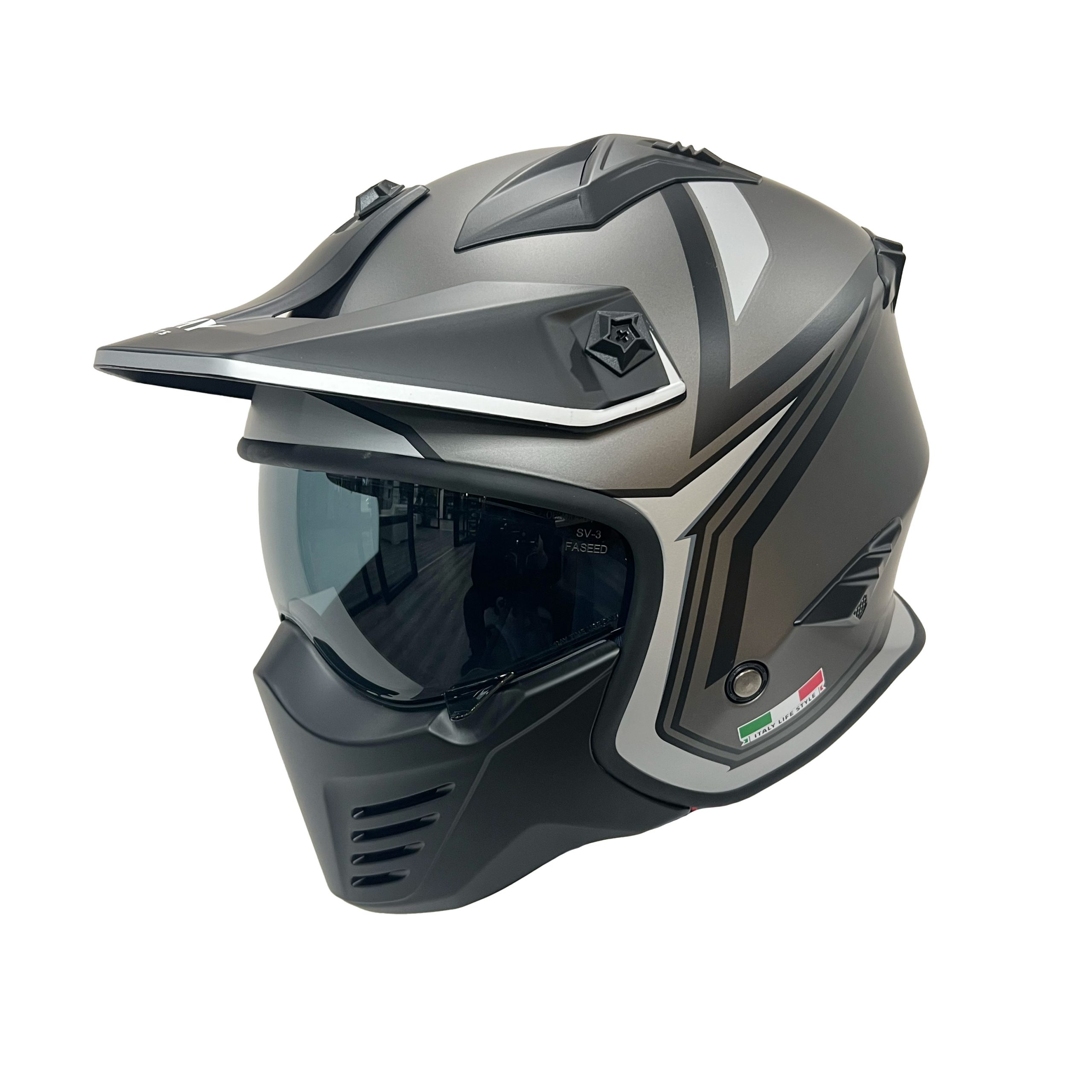 SWAY TOKYO Titanium White Black Kask - Görsel 2