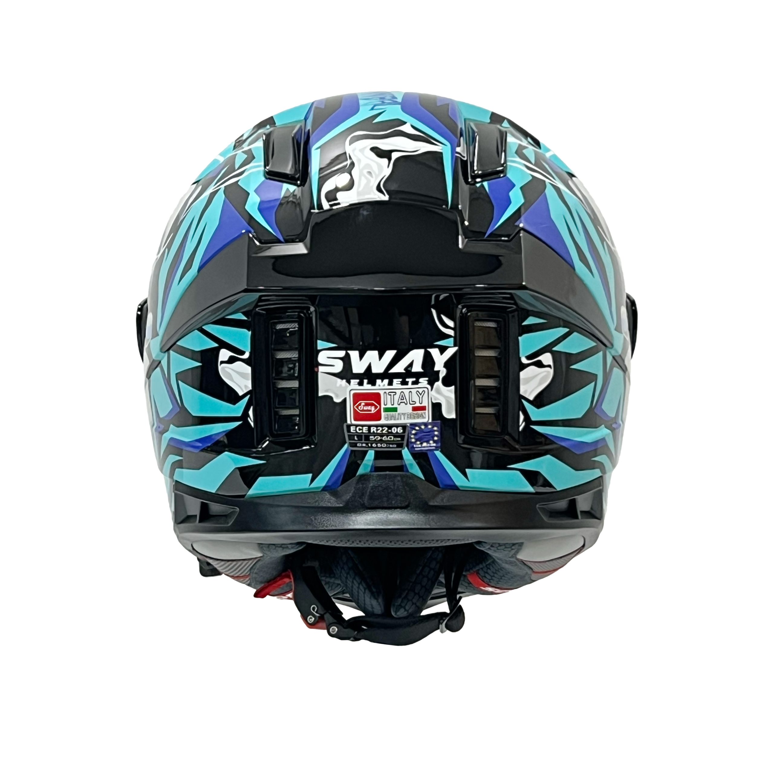 SWAY868 CANNIBAL Black Blue Kask - Görsel 4