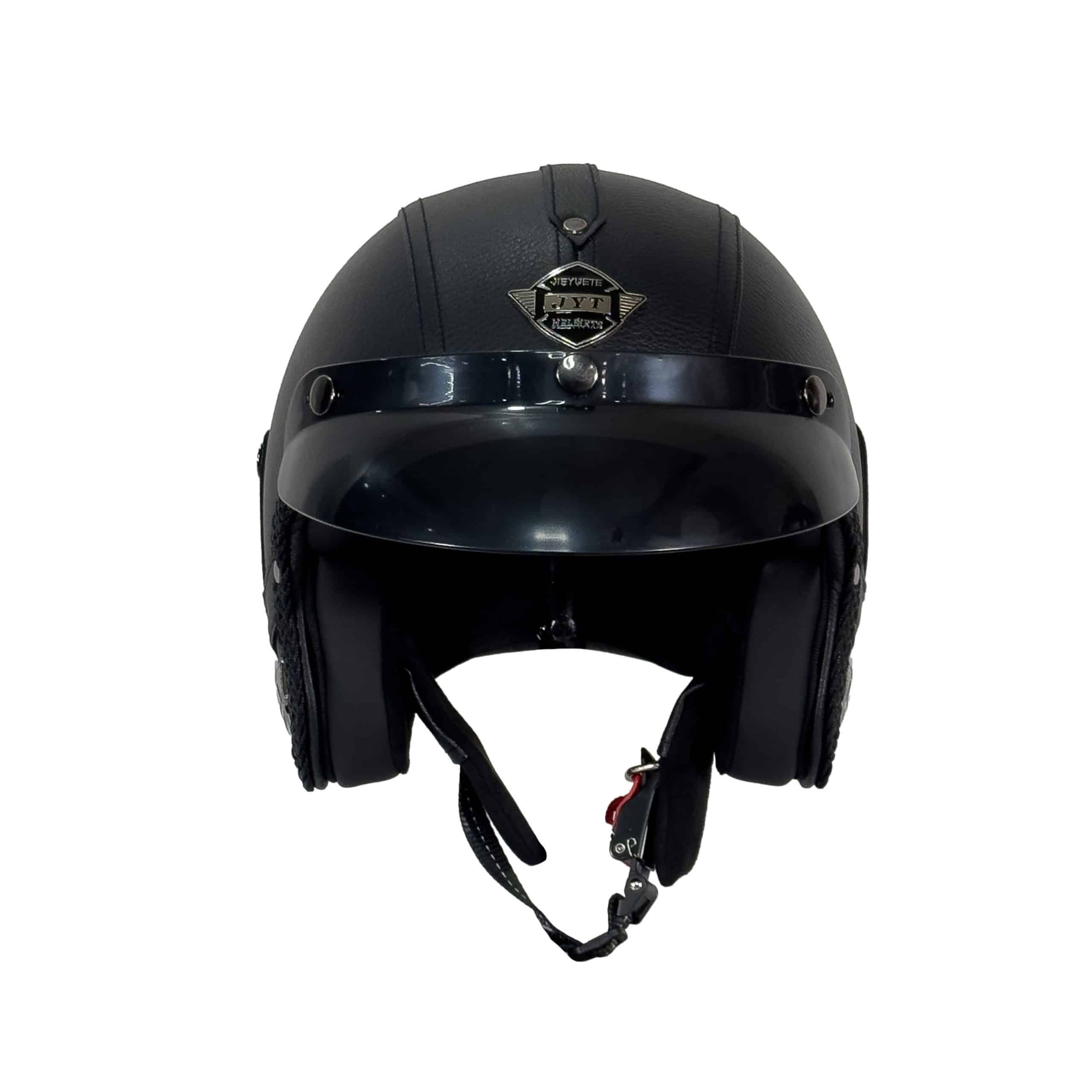 TEX 701 JYT Siyah Deri Kask - Görsel 4