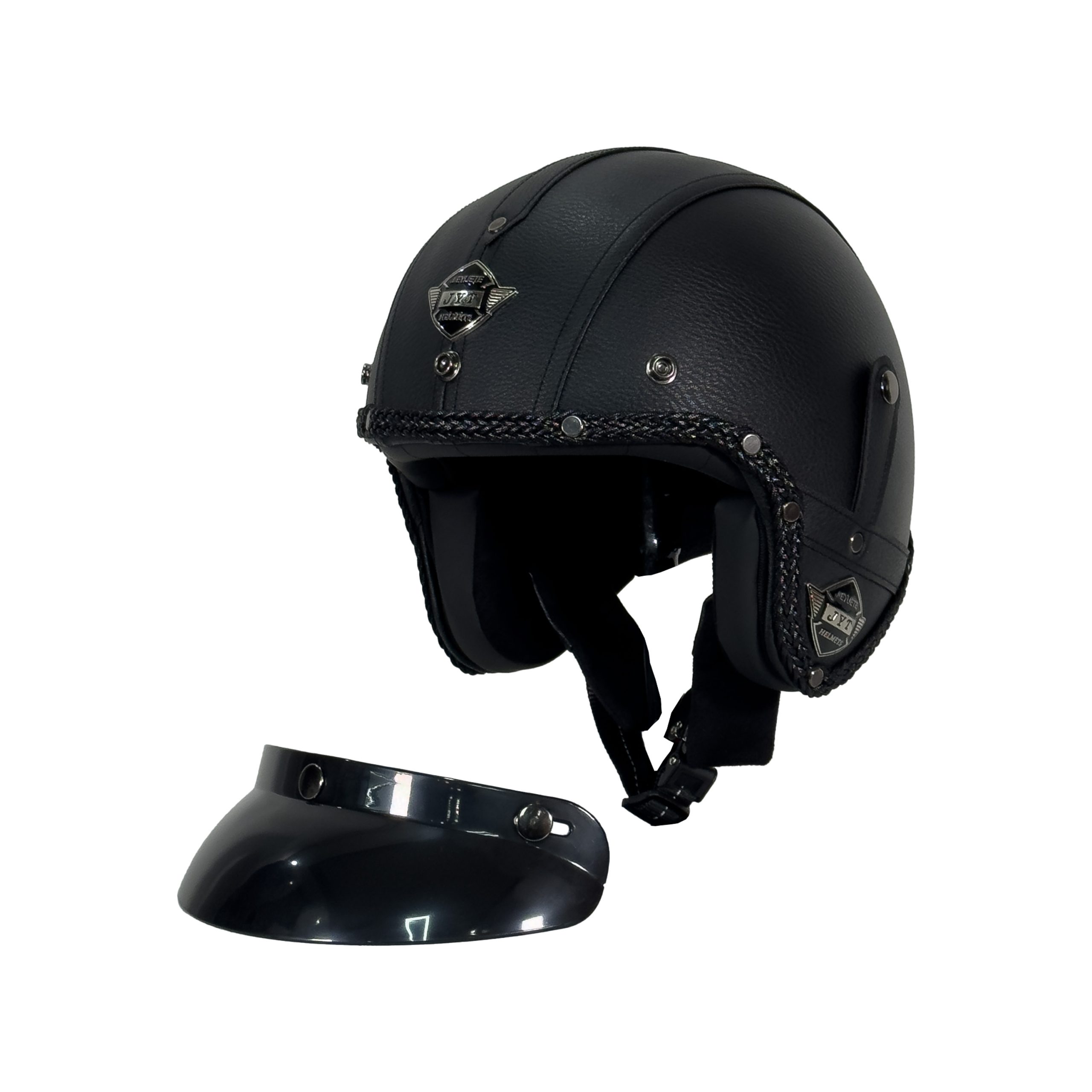 TEX 701 JYT Siyah Deri Kask - Görsel 5