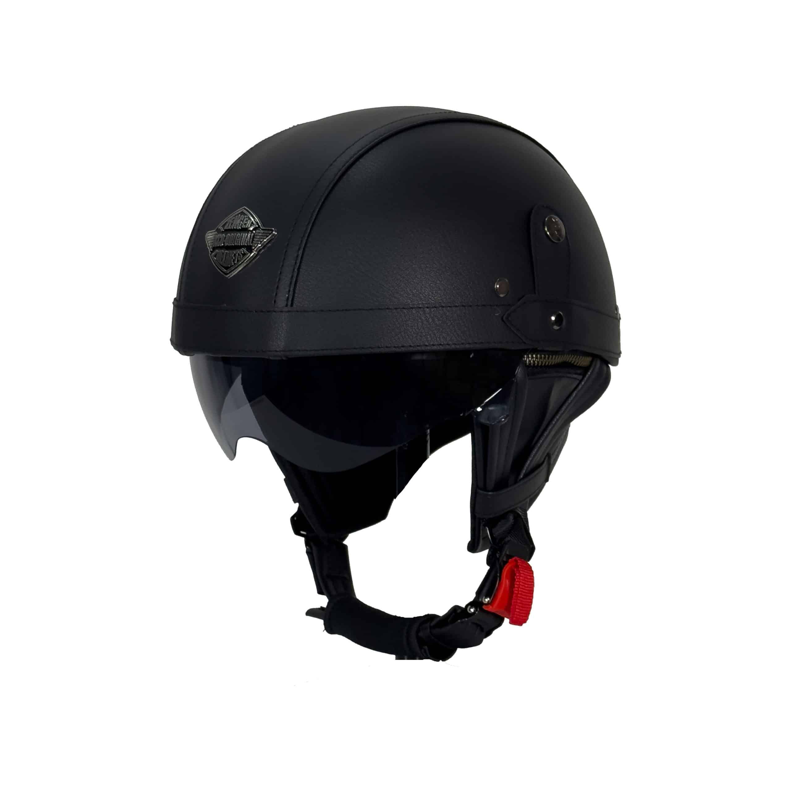 TEX 701 ZN Siyah Deri Miğfer Kask