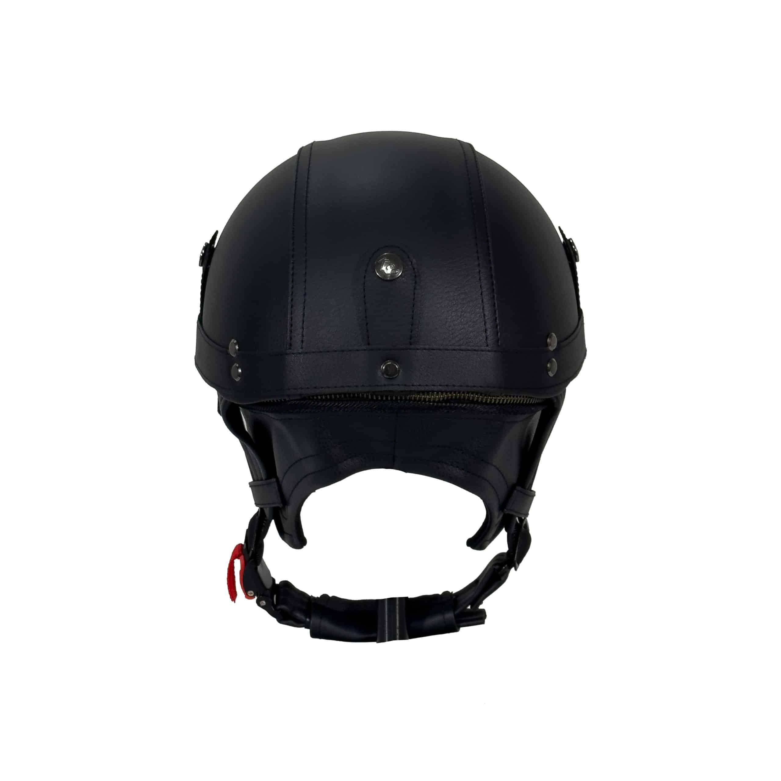 TEX 701 ZN Siyah Deri Miğfer Kask - Görsel 2