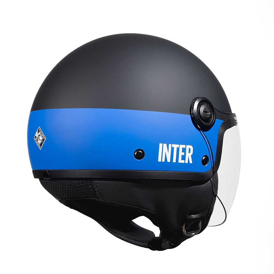 TUCANO Urbano El Jettın 6.0 Yarım Kask Inter Nerazzurro Mat Siyah - Görsel 3