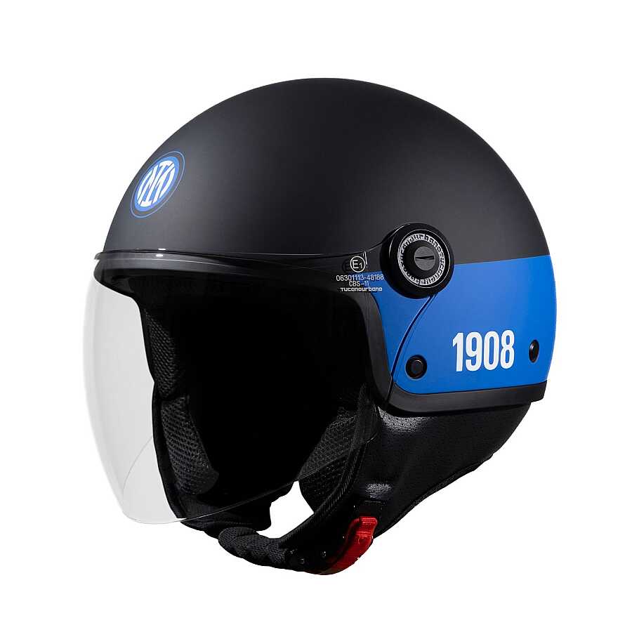 TUCANO Urbano El Jettın 6.0 Yarım Kask Inter Nerazzurro Mat Siyah - Görsel 7
