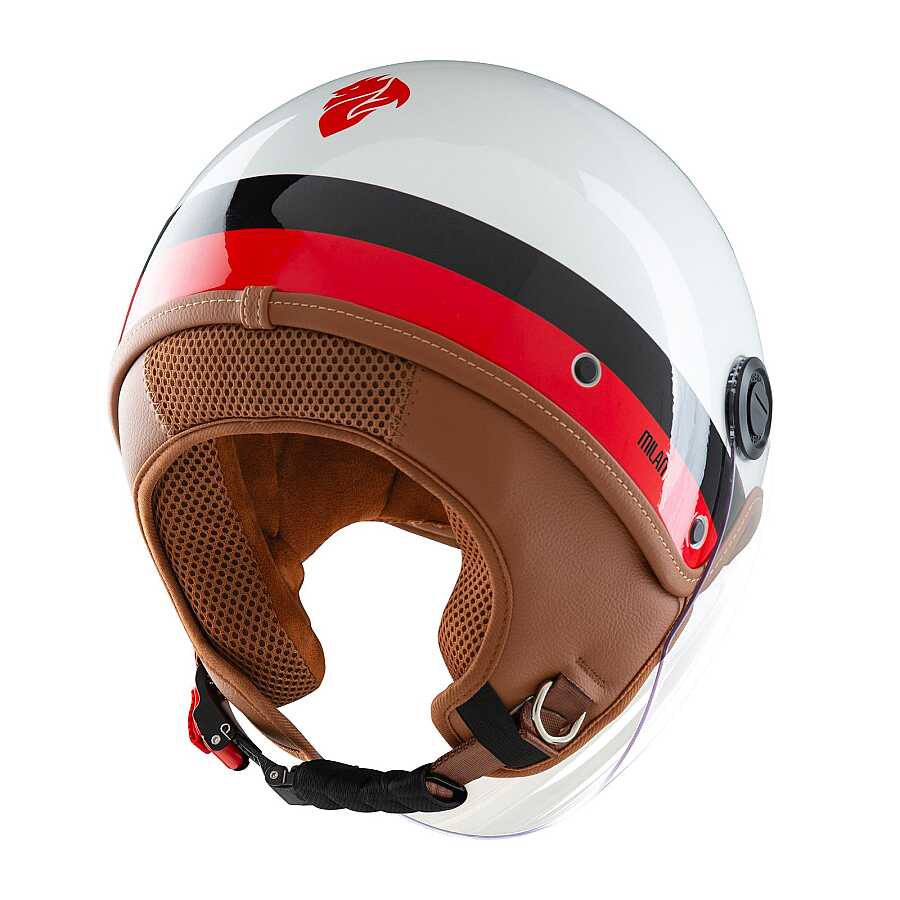TUCANO Urbano El Jettın 6.0 Yarım Kask Mılan Devıl İnci Beyazı - Görsel 3