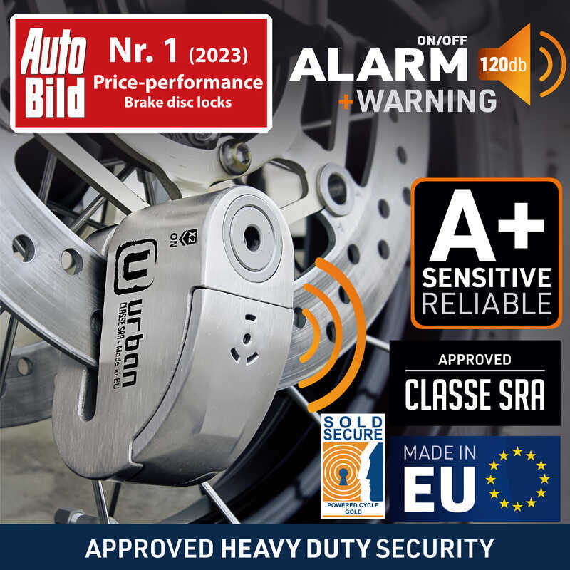 URBAN Securıty UR14S Sra Sınıfı Alarmlı Disk Kilidi - Görsel 2