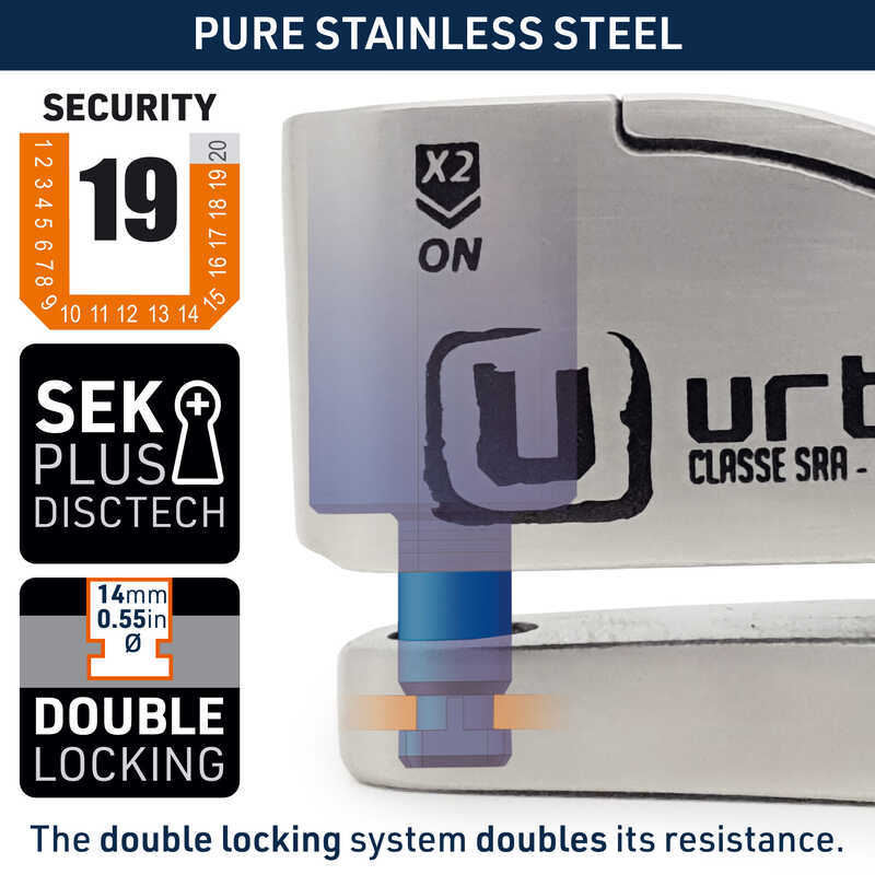 URBAN Securıty UR14S Sra Sınıfı Alarmlı Disk Kilidi - Görsel 3