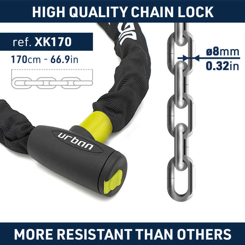 URBAN Securıty XK170 170CM Dövme Çelik Zincir Kilit - Görsel 3