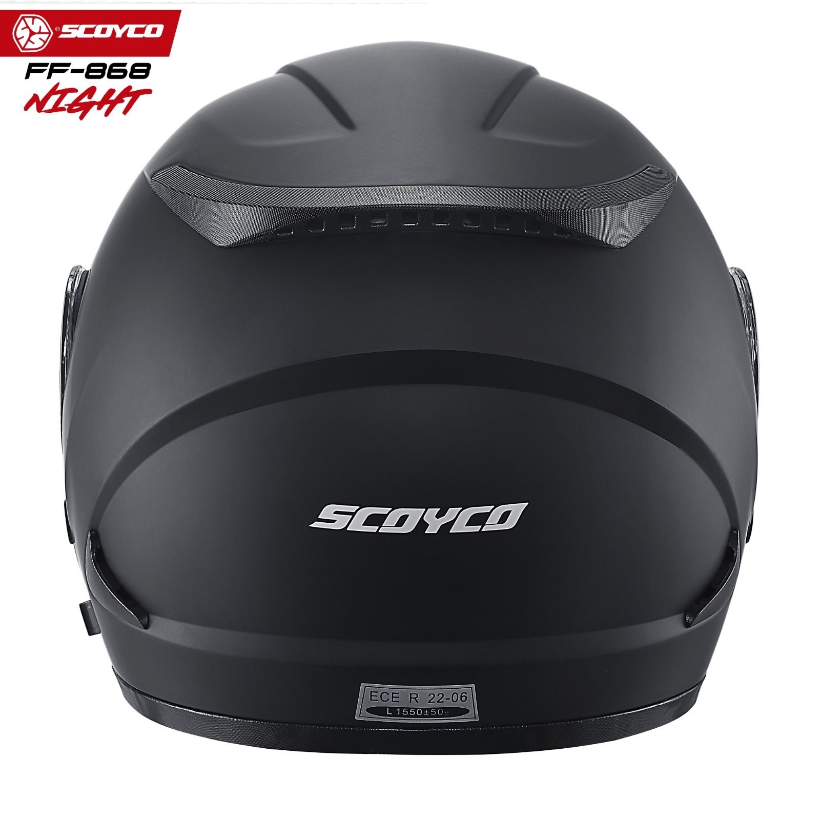 SCOYCO FF-868 Çene Açılır KASK MAT Siyah - Görsel 5