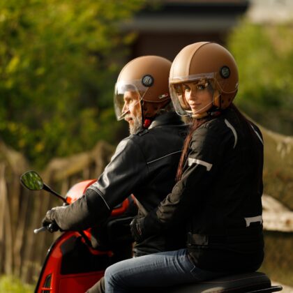 SWAY SW 701 Brown Deri Yarim Kask