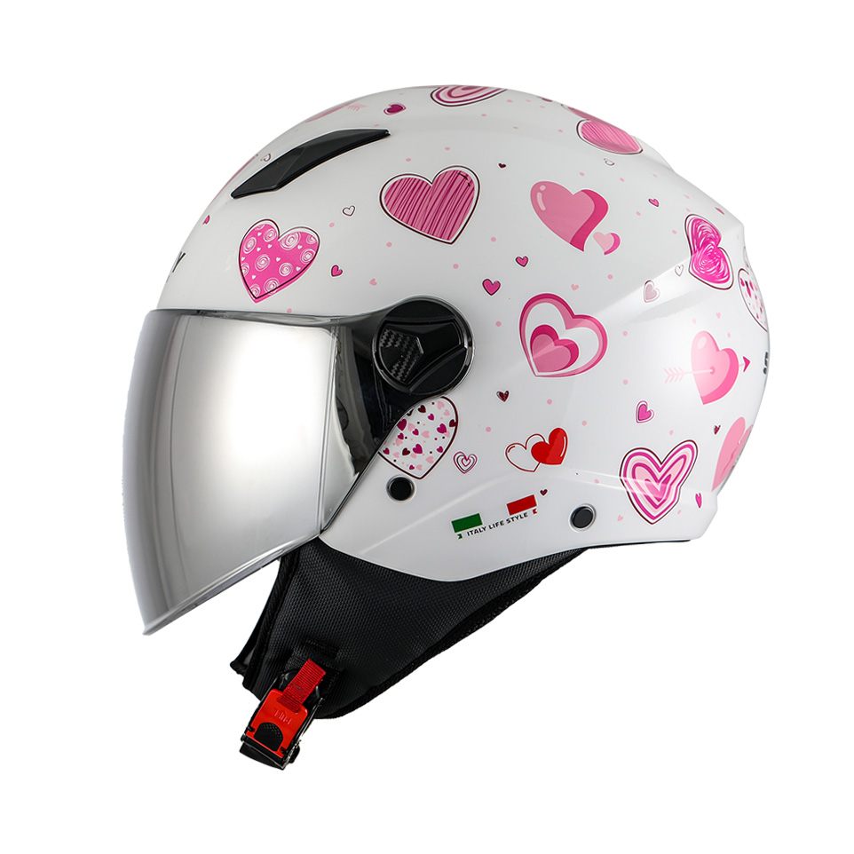 SWAY SW 765 Enjoy Heart Güneş Vizörlü Yarım Kask