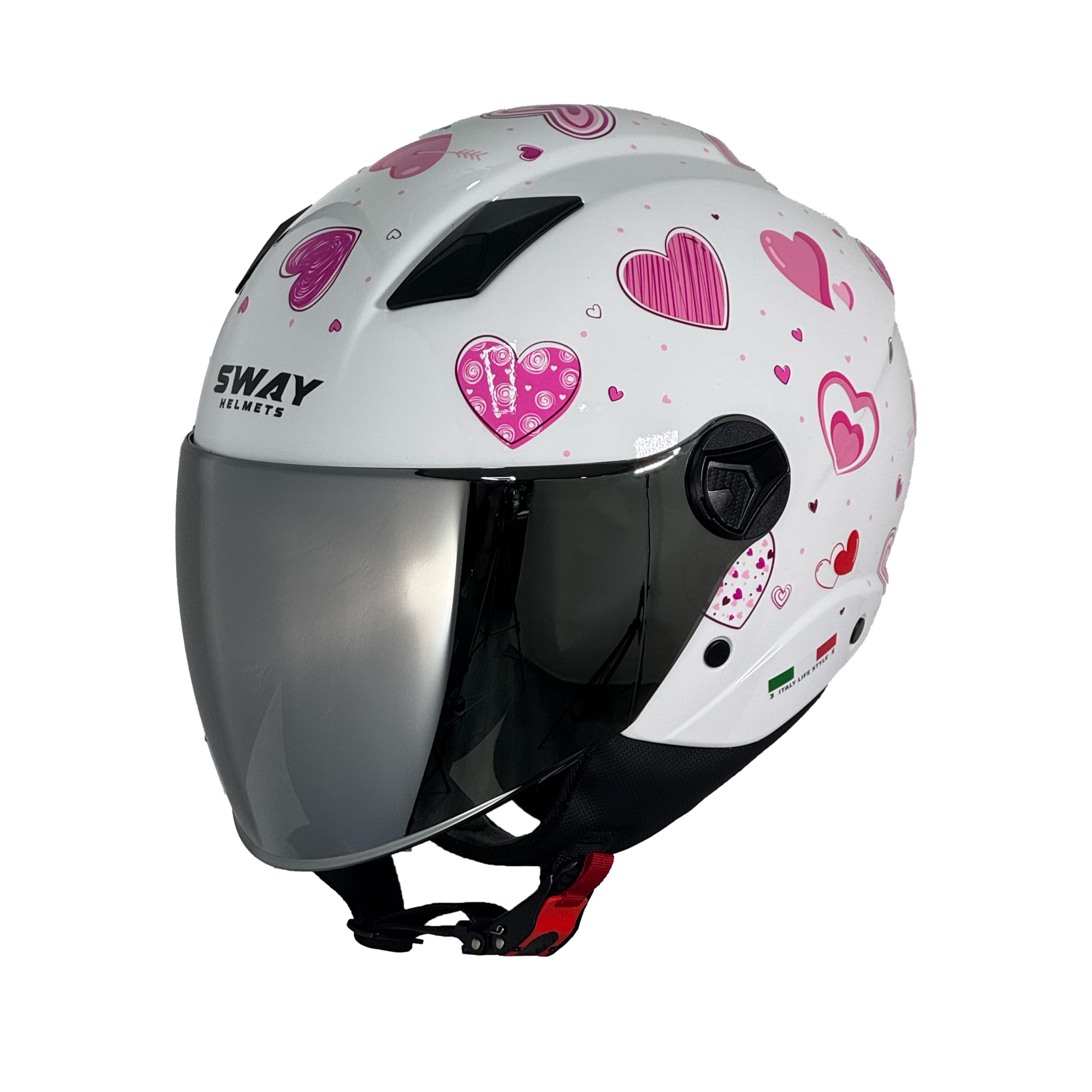 SWAY SW 765 Enjoy Heart Güneş Vizörlü Yarım Kask - Görsel 2