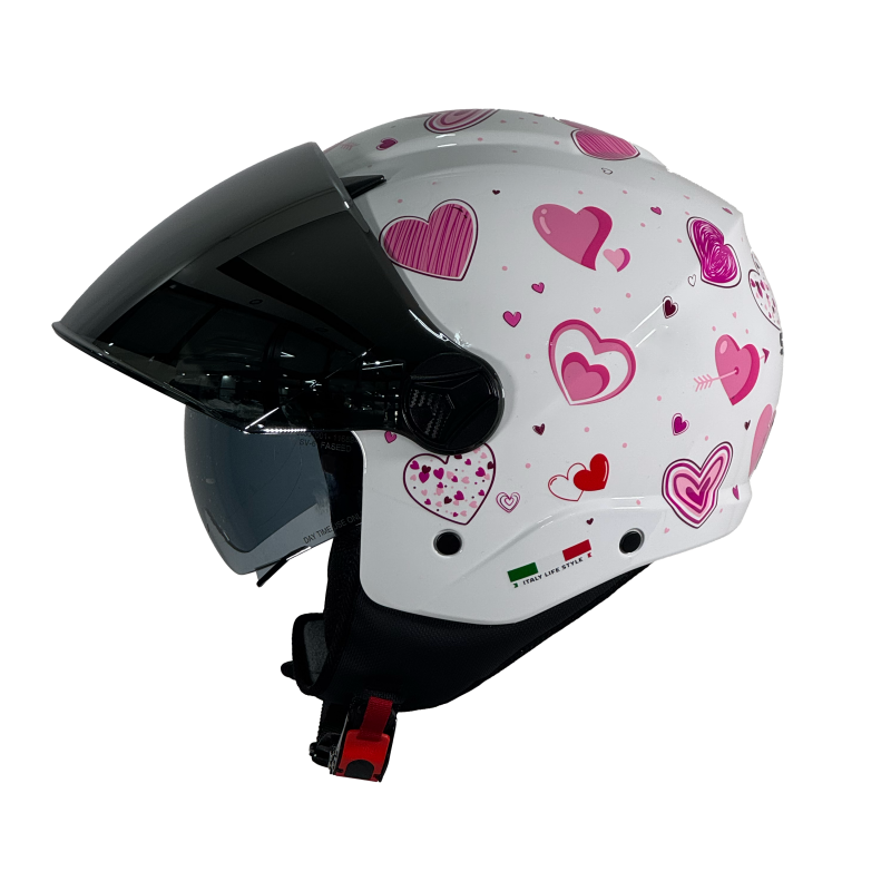 SWAY SW 765 Enjoy Heart Güneş Vizörlü Yarım Kask - Görsel 3