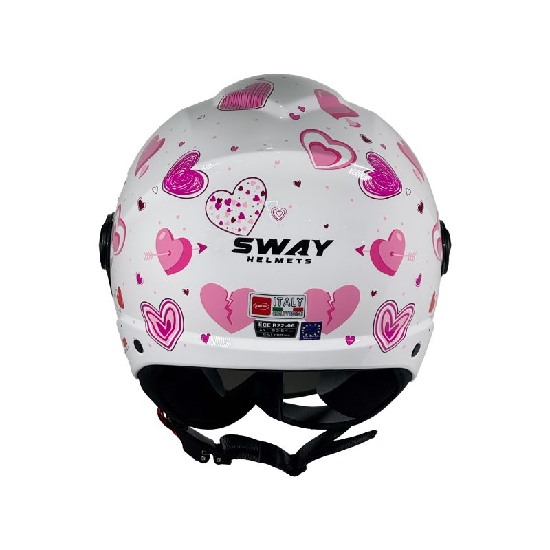 SWAY SW 765 Enjoy Heart Güneş Vizörlü Yarım Kask - Görsel 4