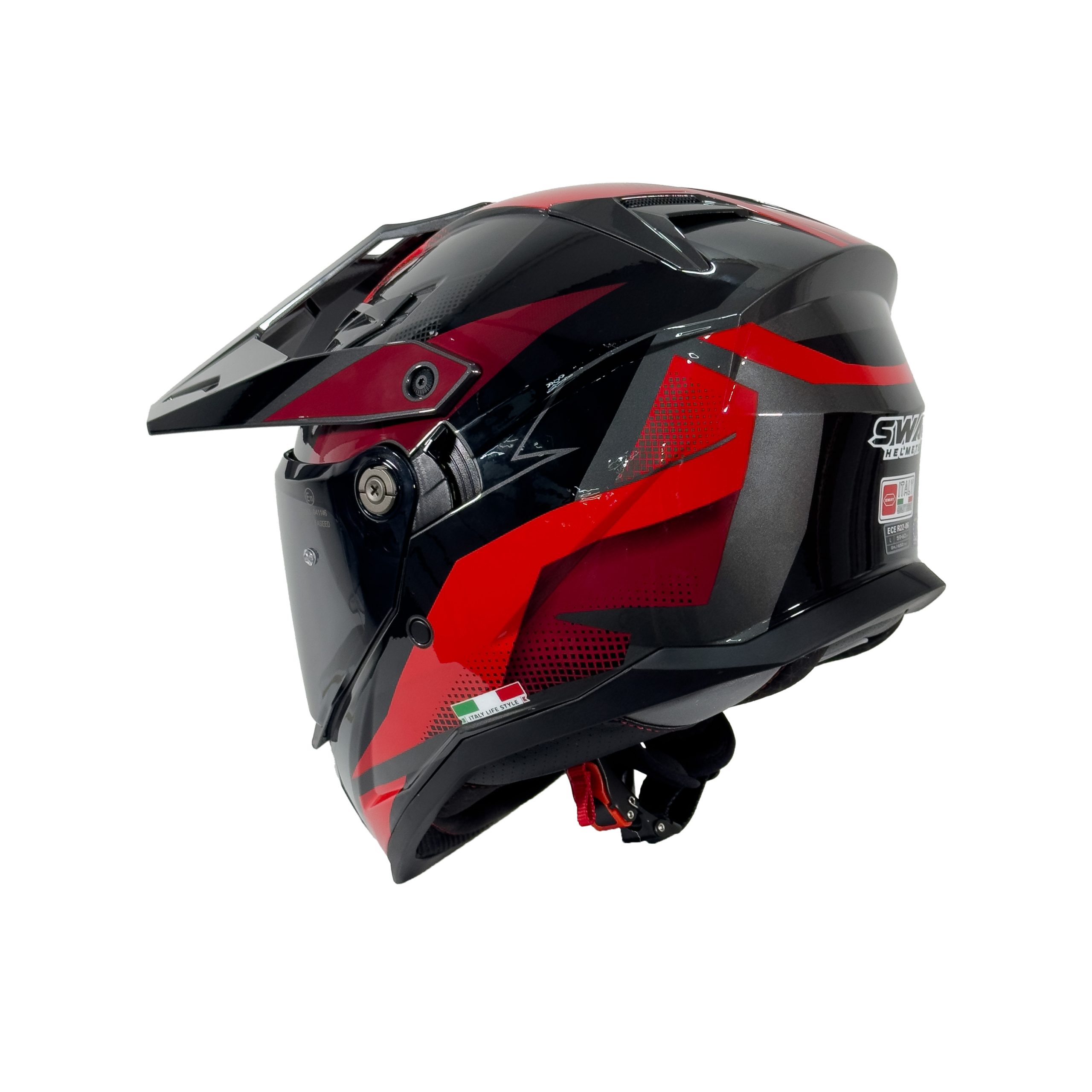 SWAY SW X65 BLOCK Red Adventure Kask - Görsel 3