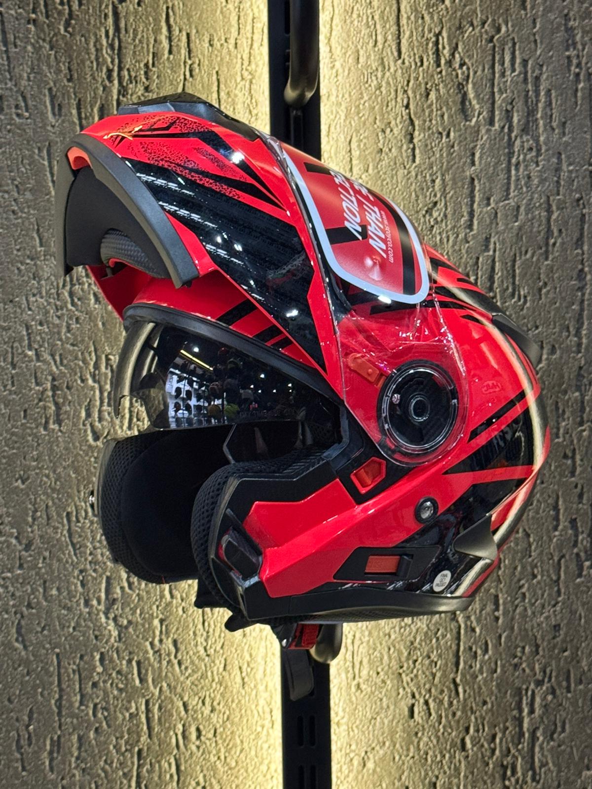 Scoyco Kırmızı Çene Açılır Kask - Görsel 3