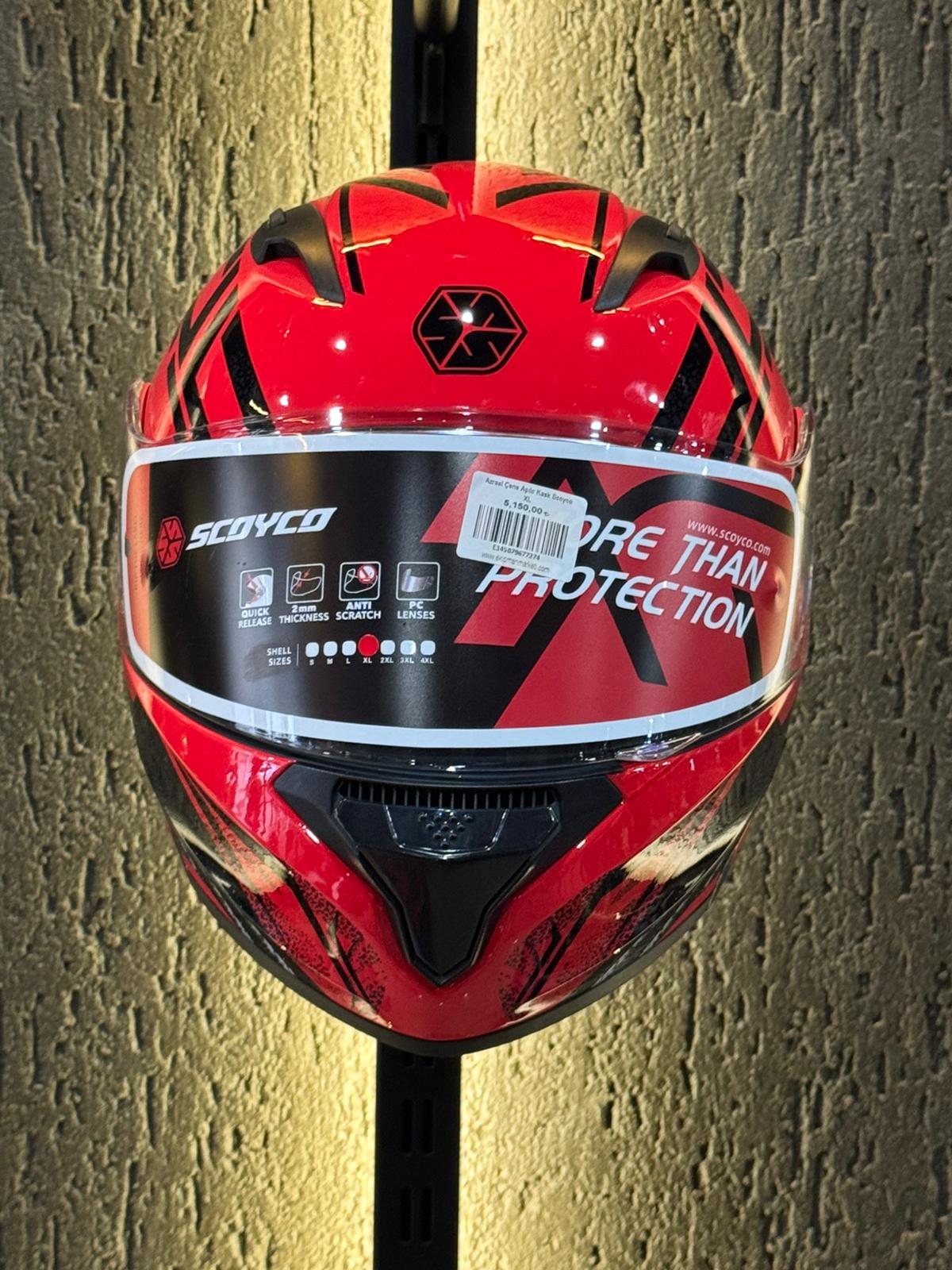 Scoyco Kırmızı Çene Açılır Kask - Görsel 4