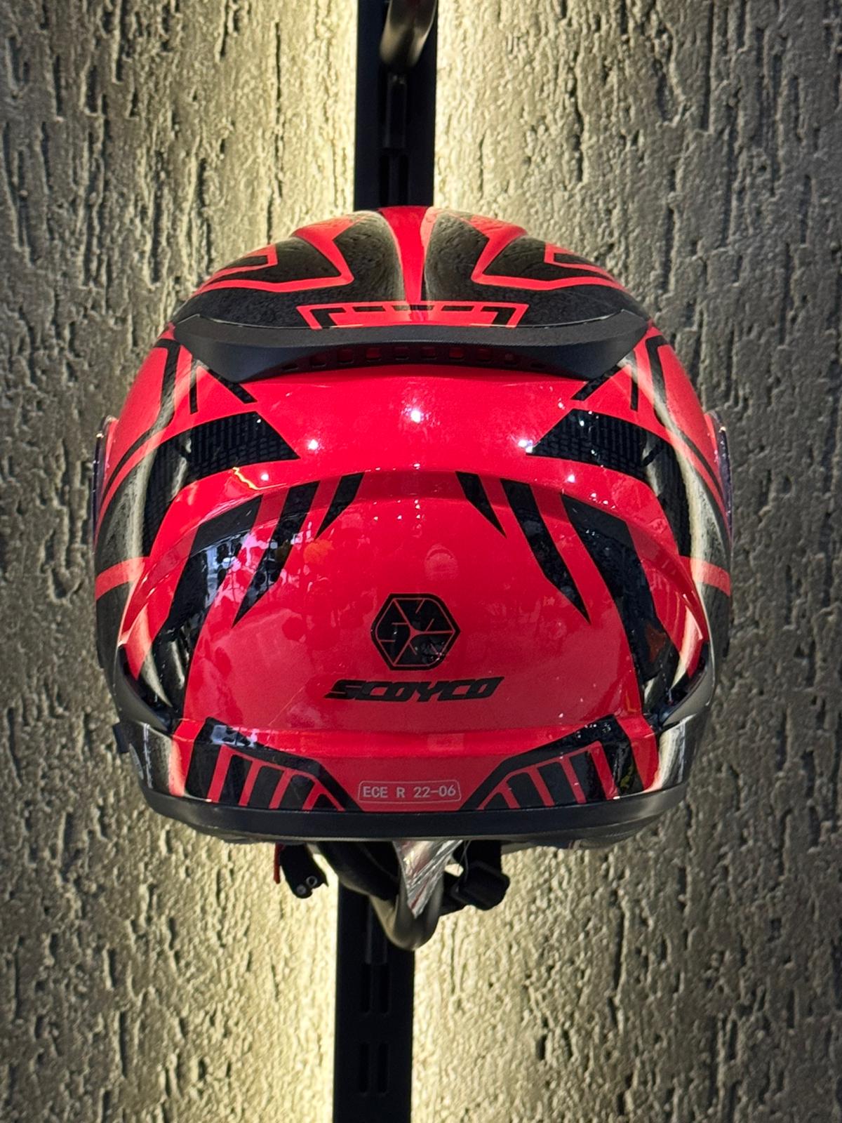 Scoyco Kırmızı Çene Açılır Kask - Görsel 5