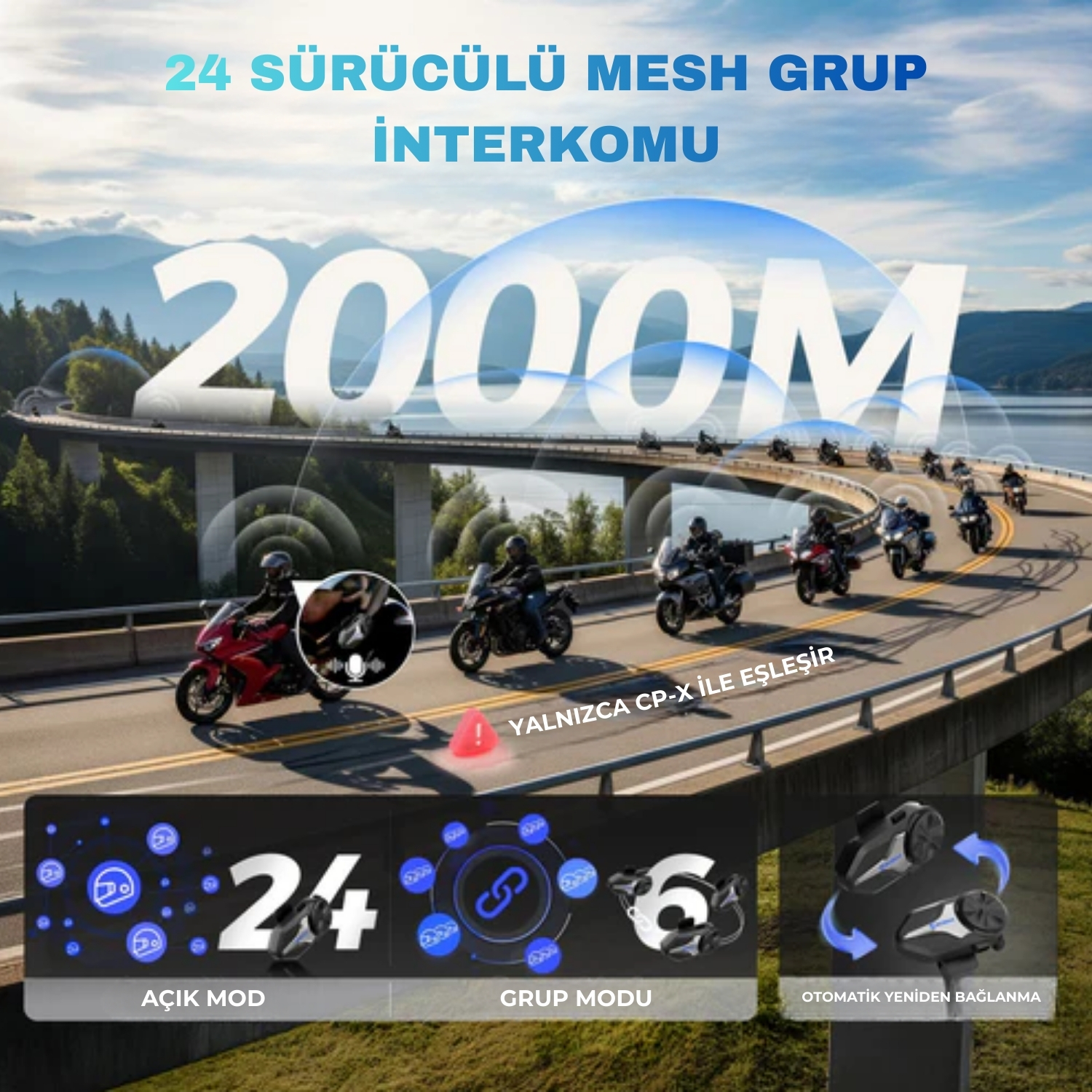 Moman CP-X Mesh İnterkom - Görsel 2
