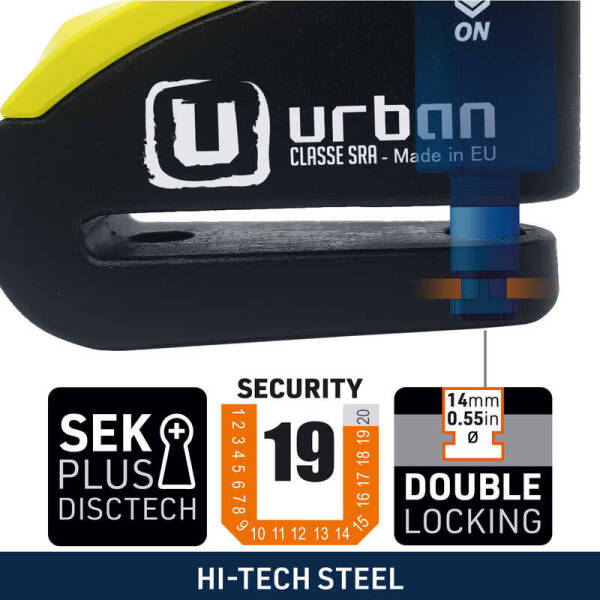 URBAN Securıty 999 Sra Sınıfı Alarmlı Disk Kilidi - Görsel 3