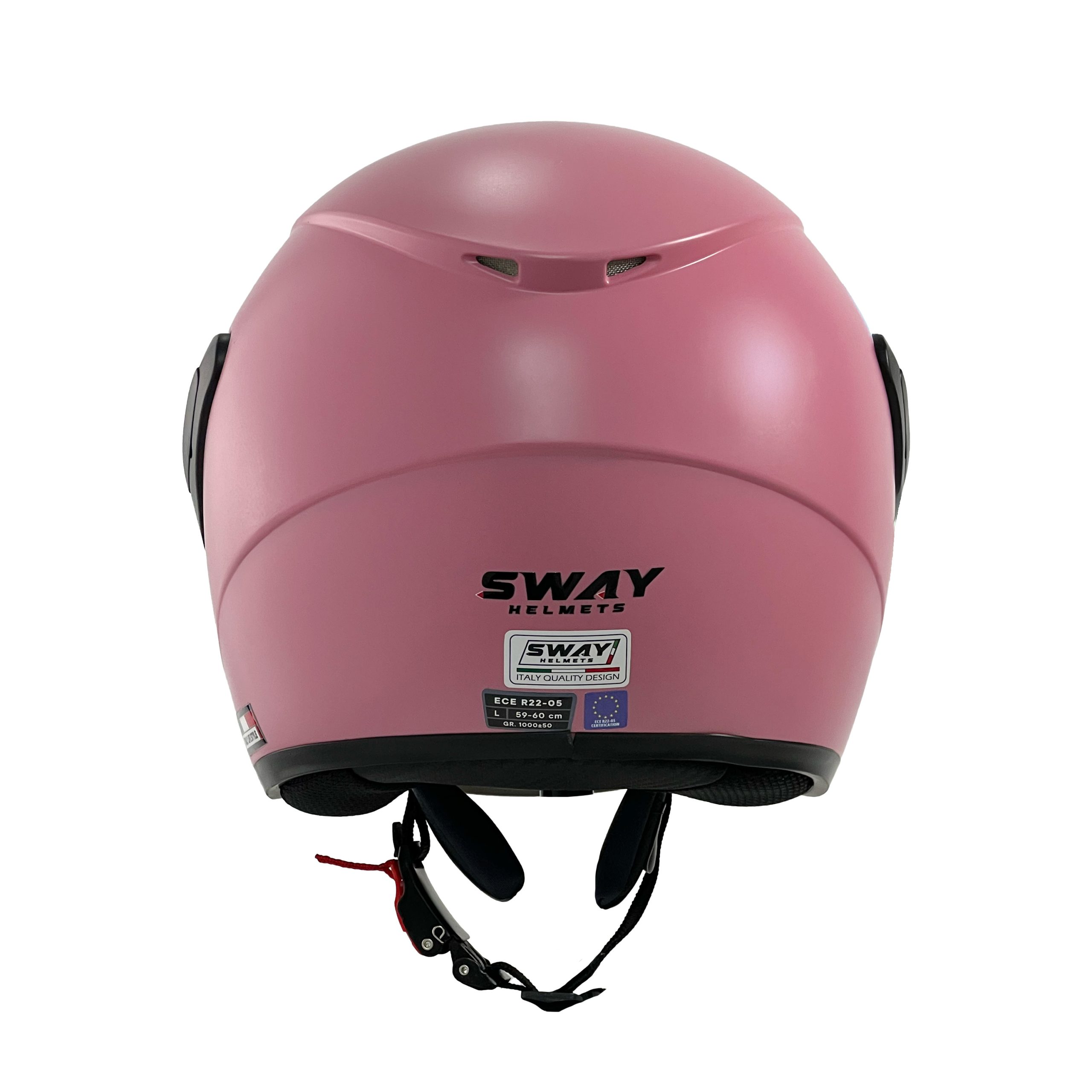 SWAY 700 - 733Y Mat Pembe Yarim Kask ( Şeffaf Vizör ) - Görsel 2