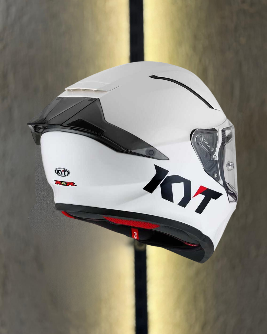 KYT R2R KASK PLAIN WHITE 1450 - Görsel 2