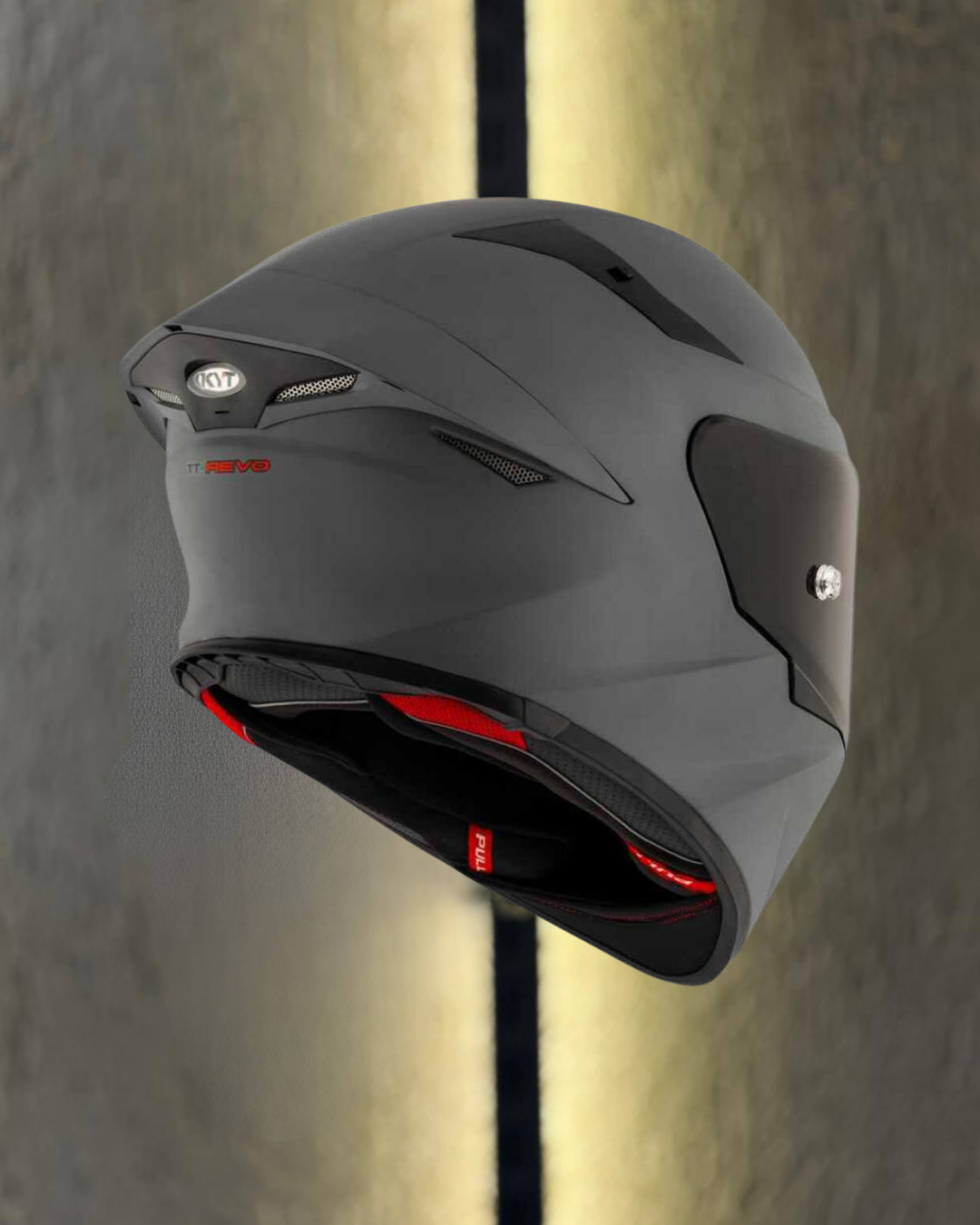 KYT TT-REVO KASK PLAIN MATT GREY 1450 - Görsel 2