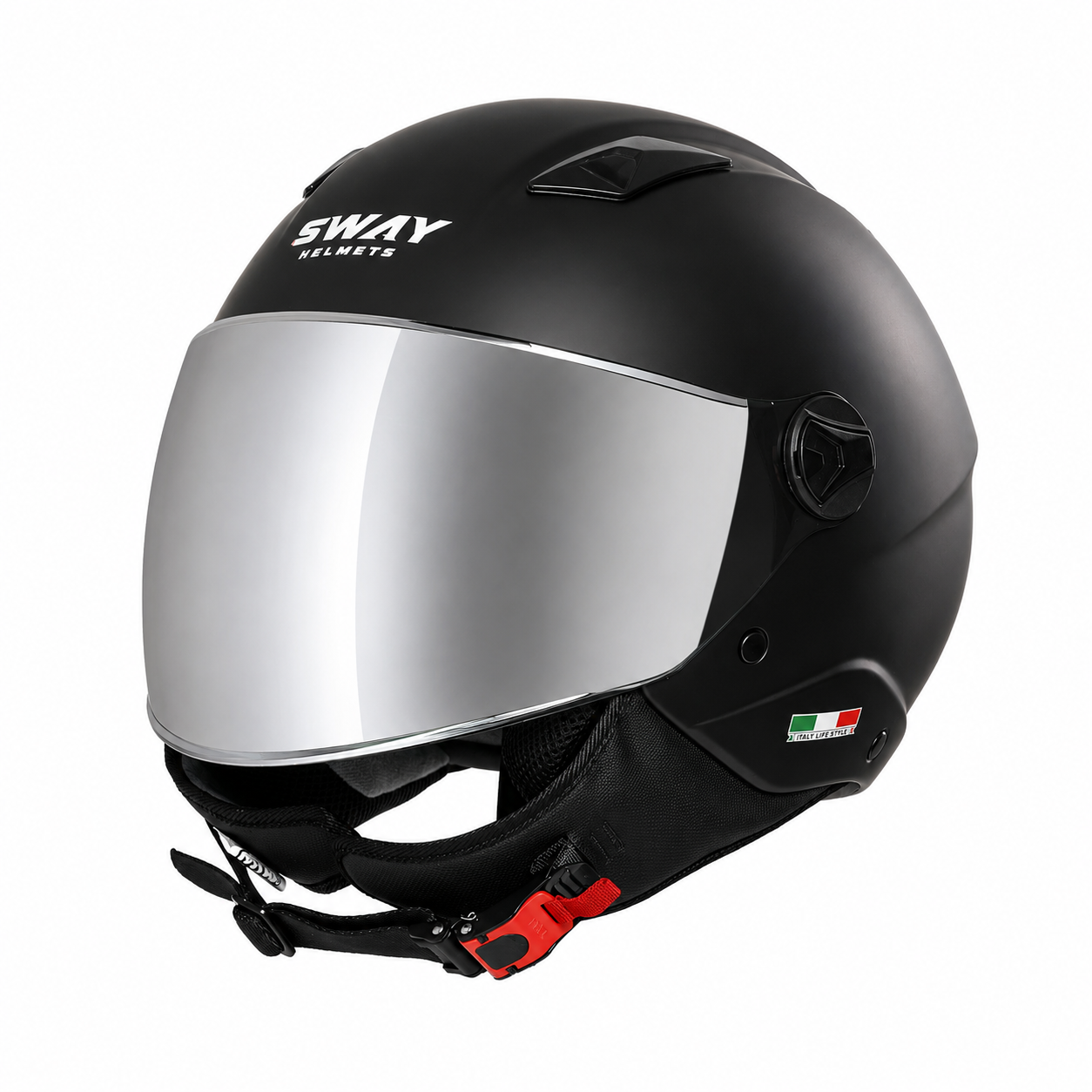 SWAY SW 765 Matt Black Yarım Kask - Görsel 2