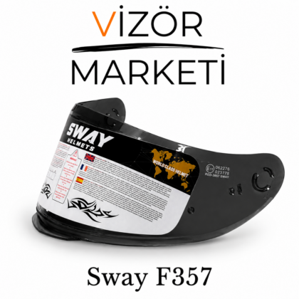 SWAY F357 Kask Camı Siyah Vizör