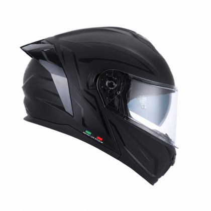 SWAY 919 Kask SHINY STRIPE BLACK Çene Açılır Şeffaf Vizörlü