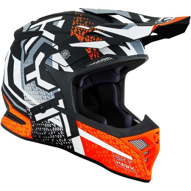 KYT Skyhawk Kask Hyperflow Matt Grey / Orange - Görsel 2