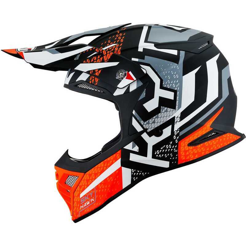 KYT Skyhawk Kask Hyperflow Matt Grey / Orange - Görsel 3