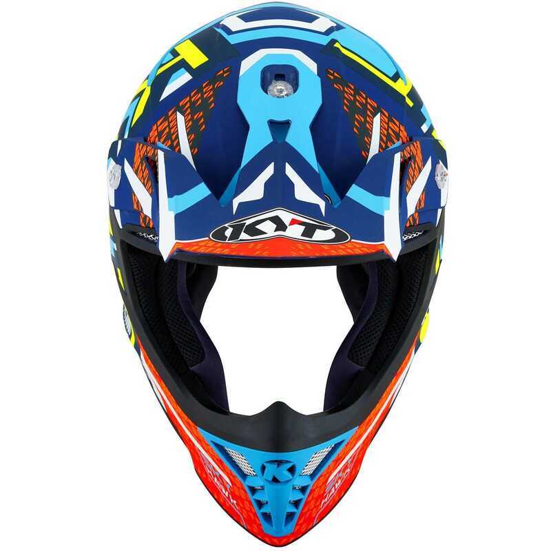 KYT Skyhawk Kask Hyperflow Matt Lıght Blue / Red - Görsel 2