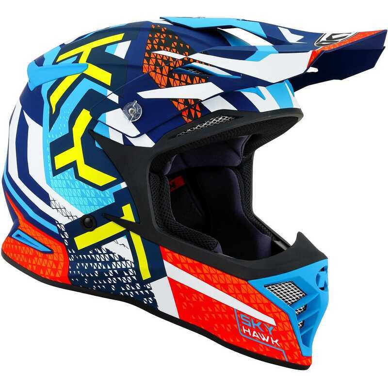 KYT Skyhawk Kask Hyperflow Matt Lıght Blue / Red - Görsel 3