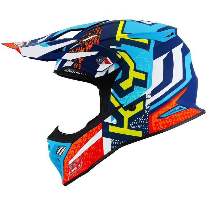 KYT Skyhawk Kask Hyperflow Matt Lıght Blue / Red - Görsel 4