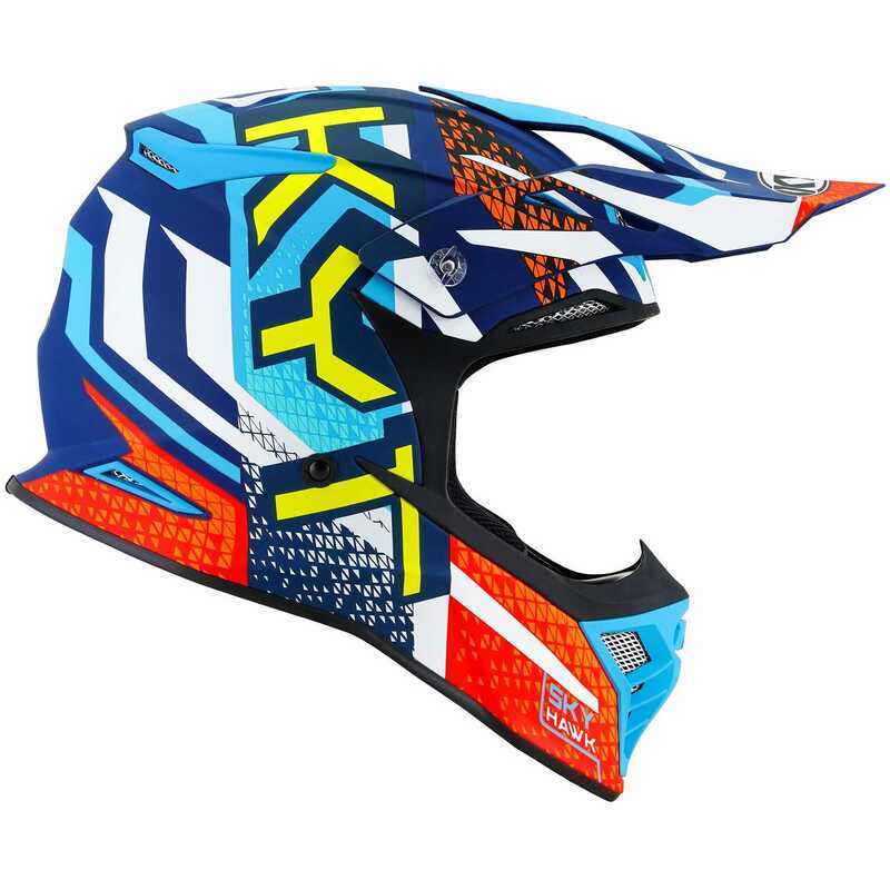KYT Skyhawk Kask Hyperflow Matt Lıght Blue / Red - Görsel 5