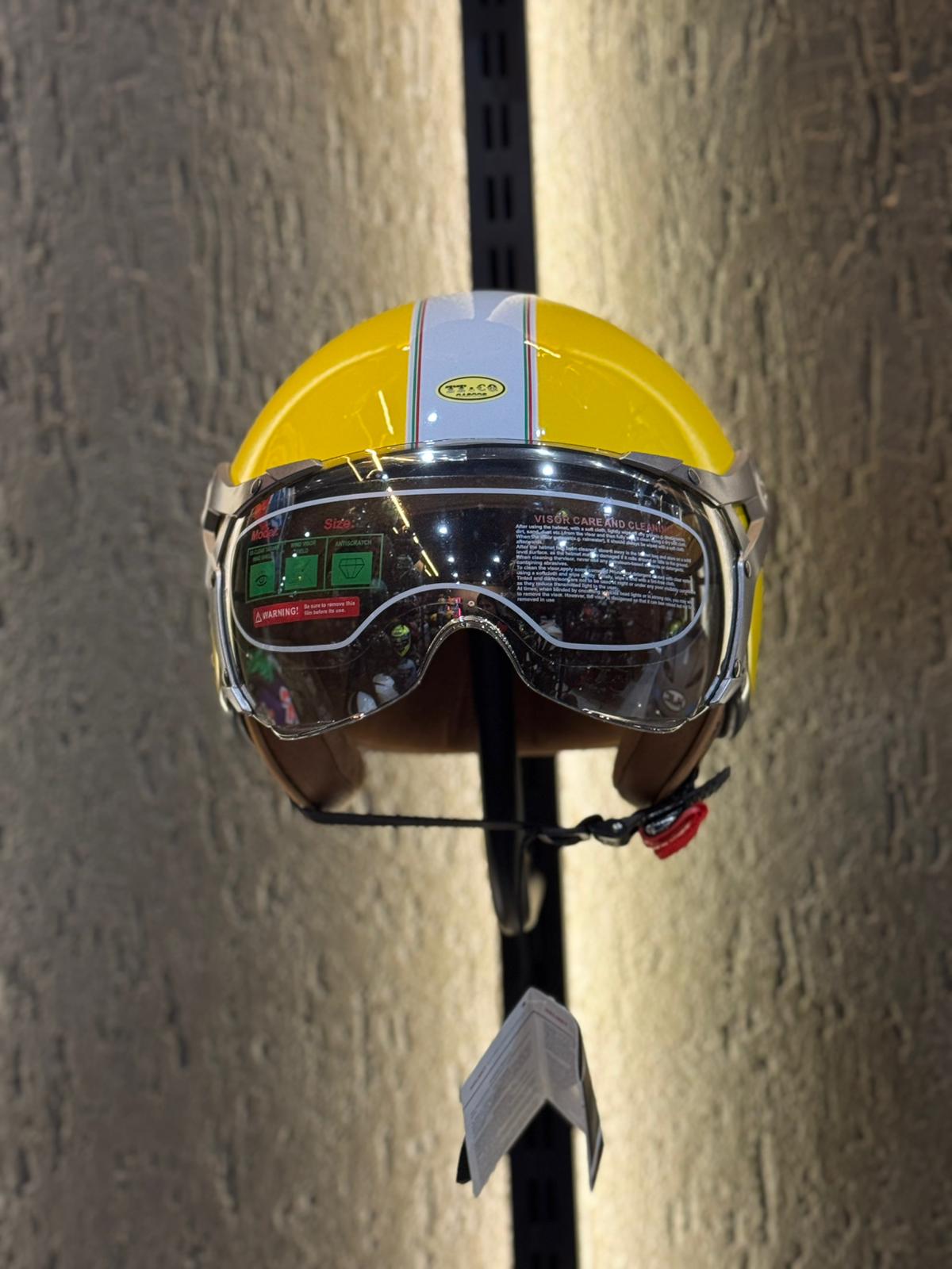 Aegis Retro Açık Kask (Sarı-Beyaz) - Görsel 3