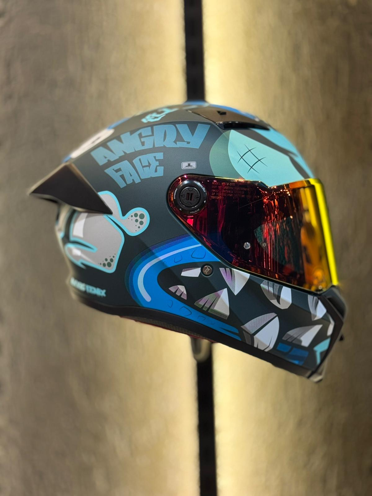 Axxis Fenix Angry Face Mat Mavi - Görsel 2
