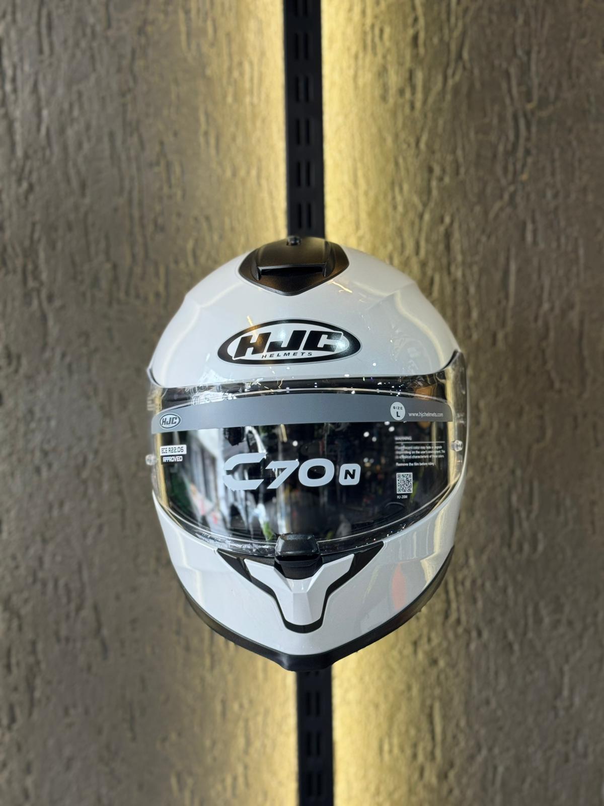 C70N KAPALI KASK PARLAK BEYAZ - Görsel 3