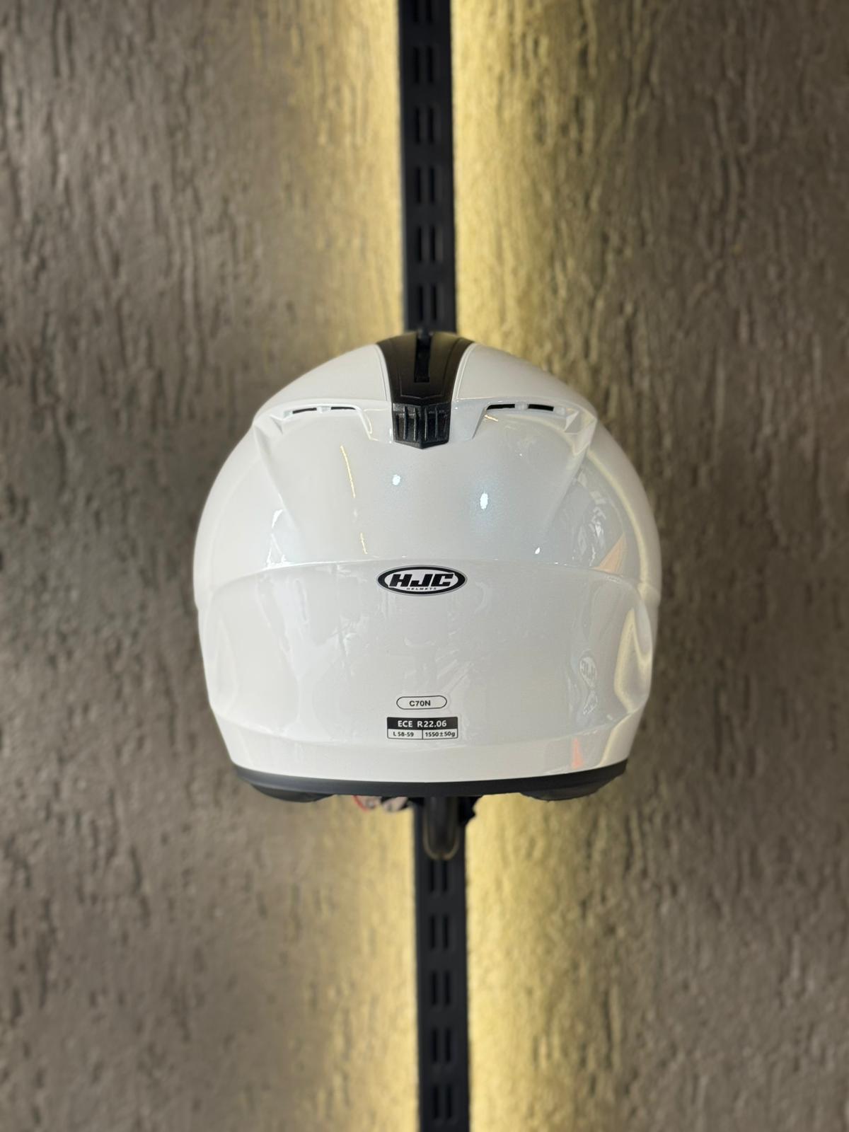 C70N KAPALI KASK PARLAK BEYAZ - Görsel 4