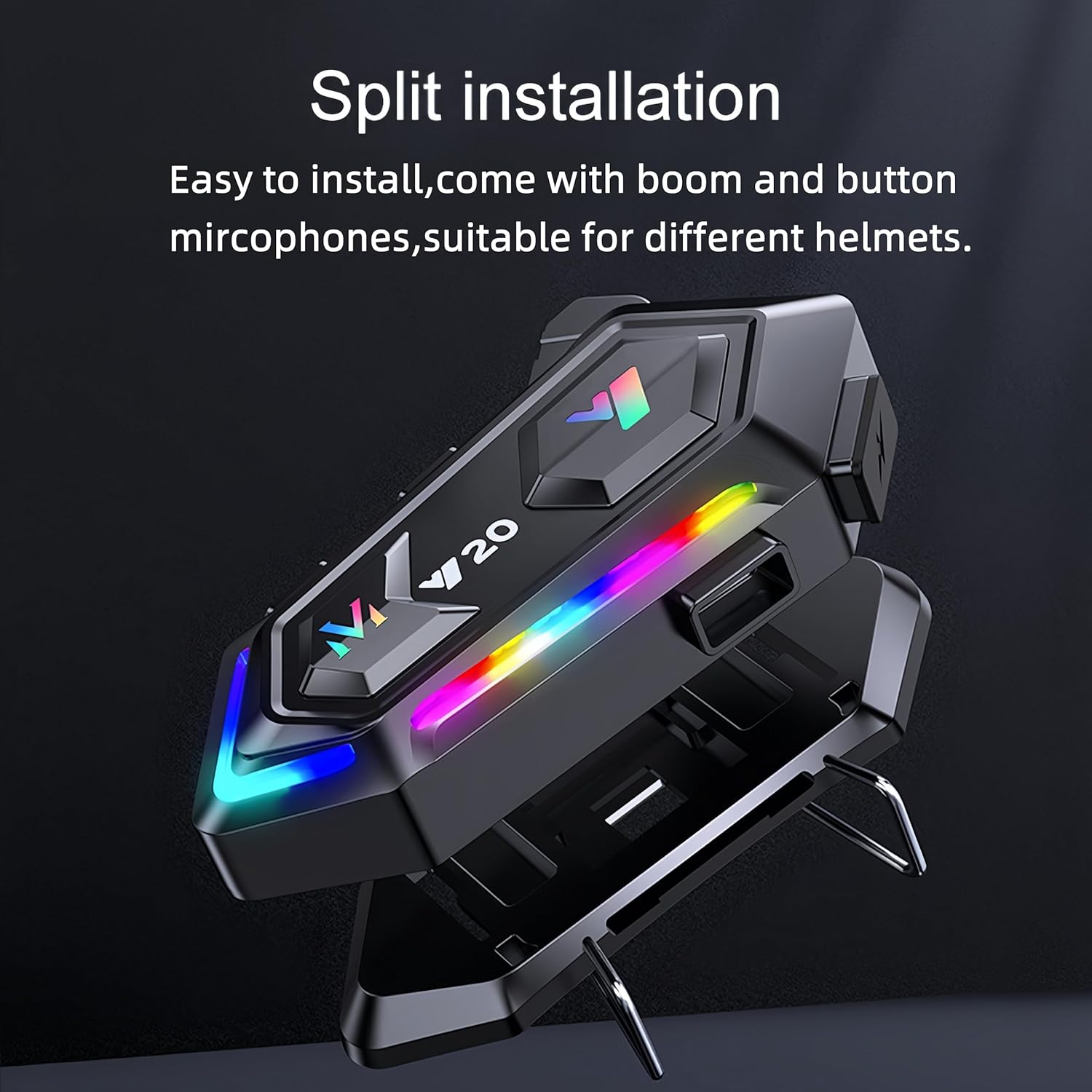 Y20 Siyah Bluetooth Intercom - Görsel 3
